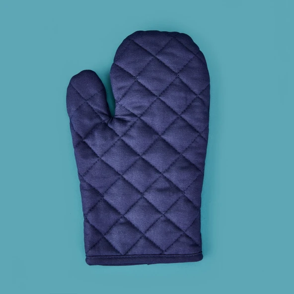 Gabardin Fırın Eldiveni - Lacivert - 17x30 cm - Resim 3