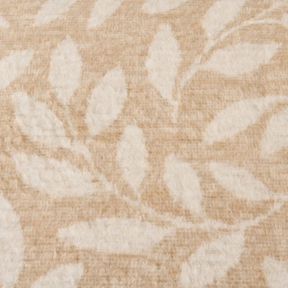 Soft Sprig Pamuklu Çift Kişilik Battaniye - Bej - 200x220 cm - Resim 3