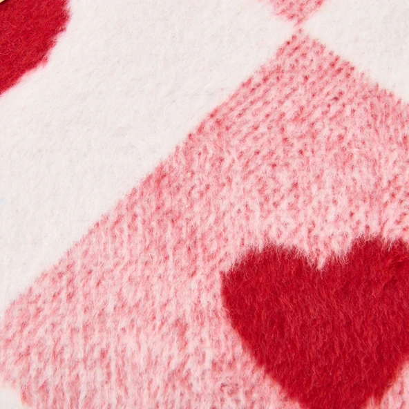 Soft Kalpli Pamuklu Çift Kişilik Battaniye - Kırmızı - 200x220 cm - Resim 3