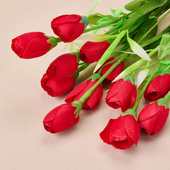 Manolya Yapay Çiçek - Kırmızı - 38 cm - Resim 3