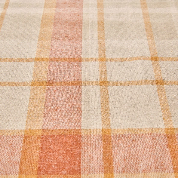 Ekose Runner - Ekru / Kiremit - 45x150 cm - Resim 3