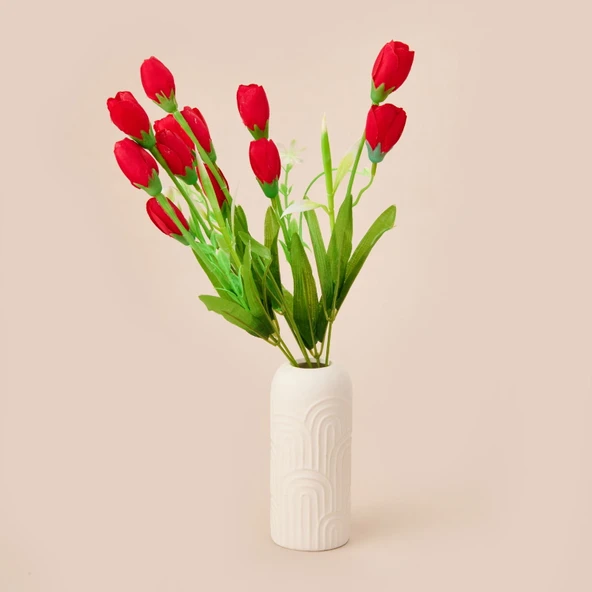 Manolya Yapay Çiçek - Kırmızı - 38 cm ürün görseli 1