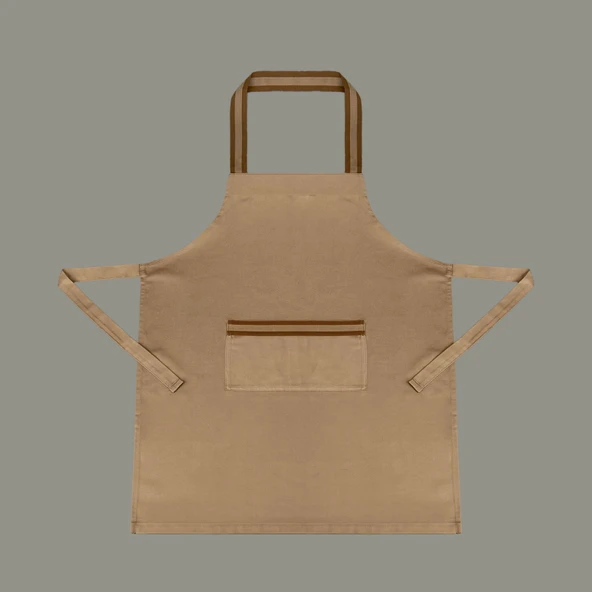 Gabardin Mutfak Önlüğü - Bej - 65x80 cm ürün görseli 1
