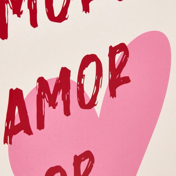 Deco Bold Hearts Duvar Panosu - Kırmızı / Pembe - 30x40 cm - Resim 3