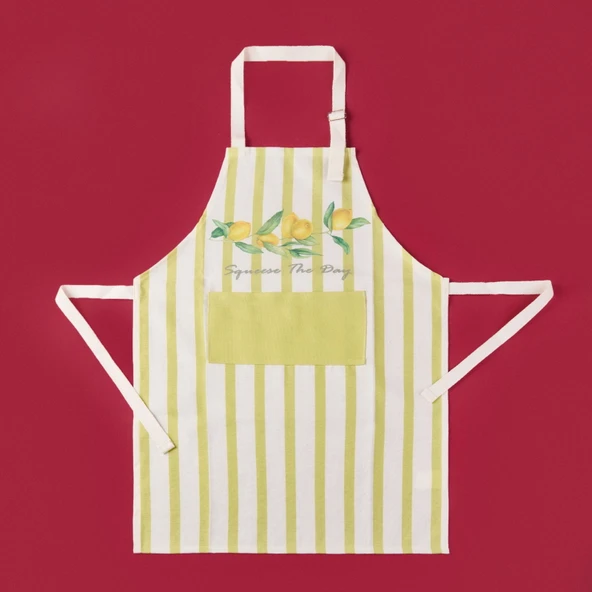 Soft Lime Cello Helios Mutfak Önlüğü - Sarı / Ekru - 54x78 cm ürün görseli 1