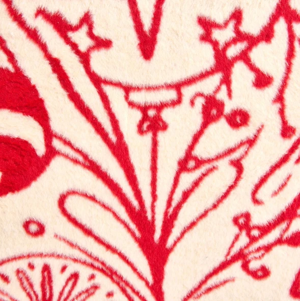 Soft Kurabiye Adam Pamuklu Çift Kişilik Battaniye - Kırmızı / Ekru - 200x220 cm - Resim 2