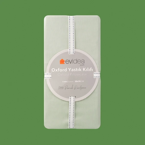 Soft Basic Oxford 2'li Yastık Kılıfı - Yeşil - 50x70 cm - 1