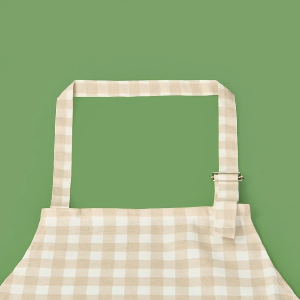 Soft Pötikareli Mutfak Önlüğü - Ekru / Bej - 63x72 cm - Resim 2