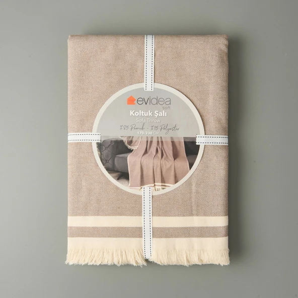 Soft Dalinda Koltuk Şalı - Kahverengi - 170x230 cm - Resim 3