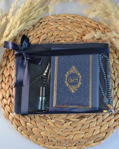 Hediyelik Termo Deri Yasin Seti – Örtü, Takke, Tesbih, Esans – Mevlit, Umre, Hac Hediyeliği - Resim 8