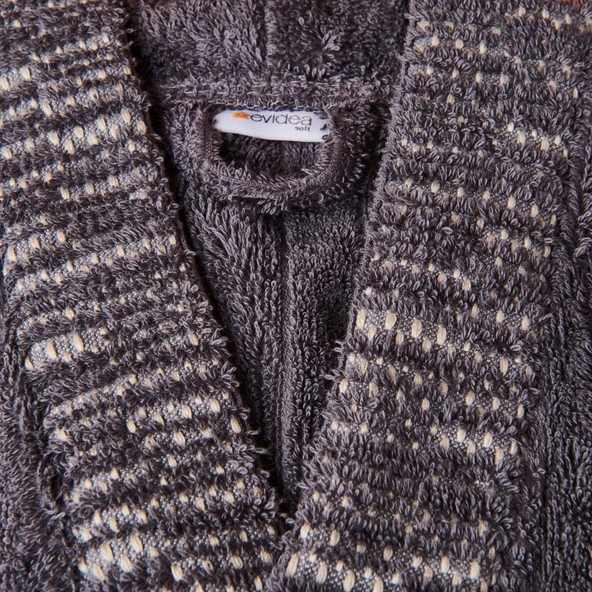 Soft Sun Madness Unisex Bornoz - Gri - L/XL - Resim 3