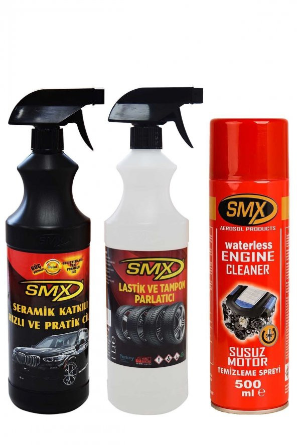 SMX Susuz Motor Temizleme Spreyi / Seramik Cila / Hızlı Cila / Pratik Cila / Lastik Parlatıcı