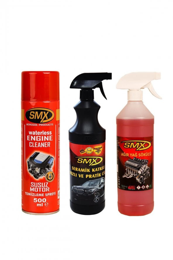 SMX Susuz Motor Temizleme Spreyi / Seramik Cila / Hızlı Cila / Pratik Cila / Ağır Yağ Sökücü