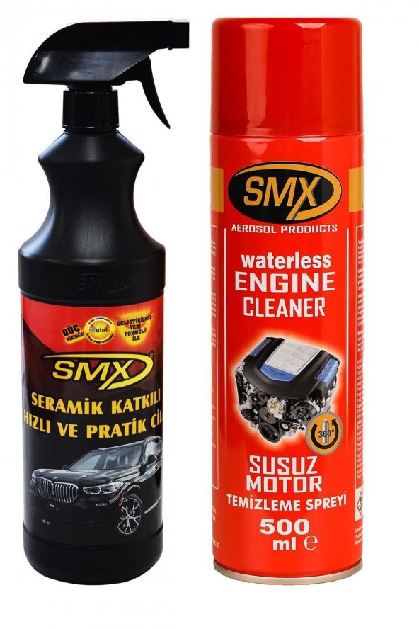 SMX Susuz Motor Temizleme Spreyi Seramik Cila Hızlı Cila Pratik Cila Muhteşem 2li
