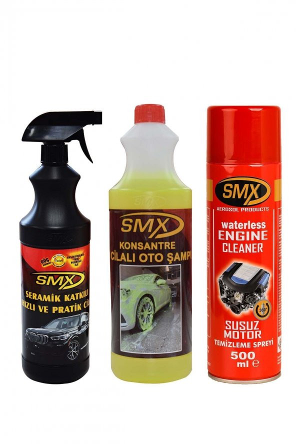 SMX Susuz Motor Temizleme Spreyi / Seramik Cila / Hızlı Cila / Pratik Cila / 40 Cilalı Oto Şampuan