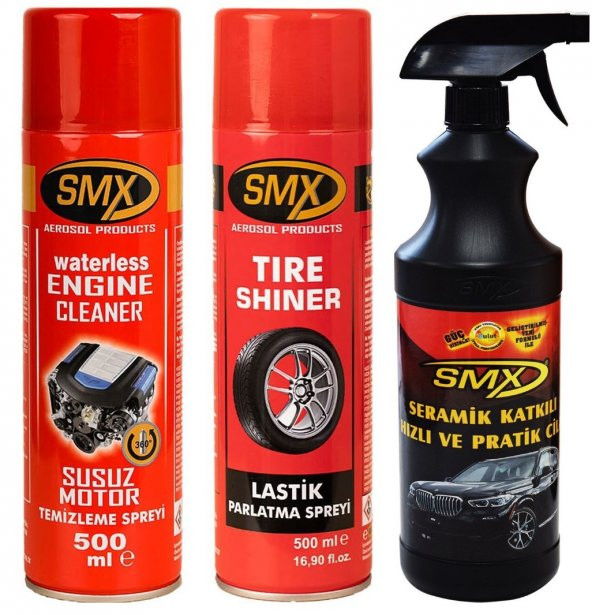 SMX Susuz Motor Temizleme Spreyi-Lastik Parlatıcı Sprey- Seramik Katkılı Hızlı ve Pratik Cila