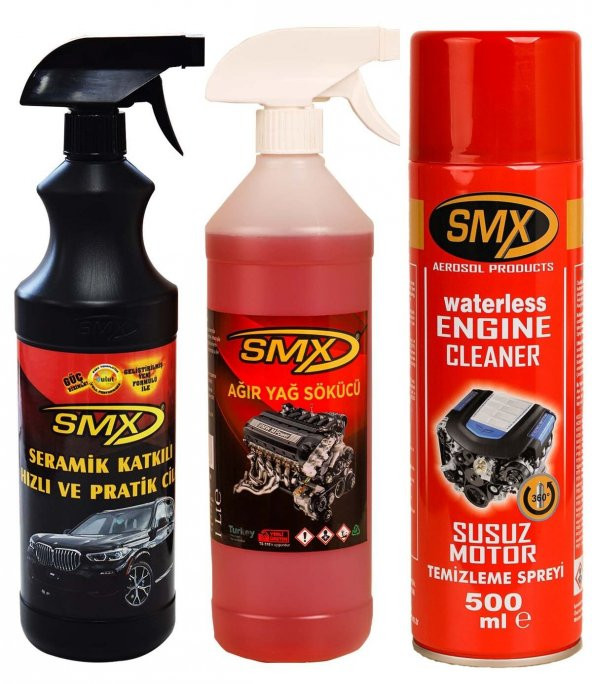 SMX Susuz Motor Temizleme Spreyi- SMX Ağır Yağ Çözücü- SMX Seramik Katkılı Hızlı ve Pratik Cila