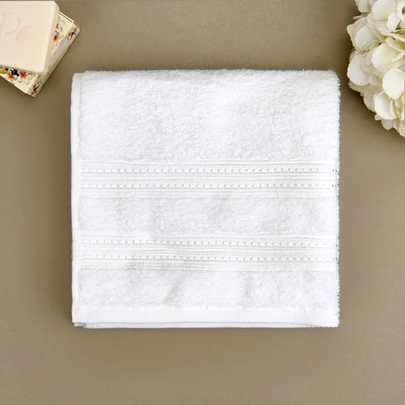 Soft Lapa Yüz Havlusu - Beyaz - 50x90 cm ürün görseli