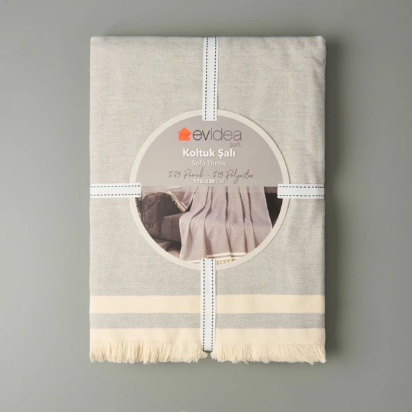 Soft Dalinda Koltuk Şalı - Gri - 170x230 cm - Resim 3