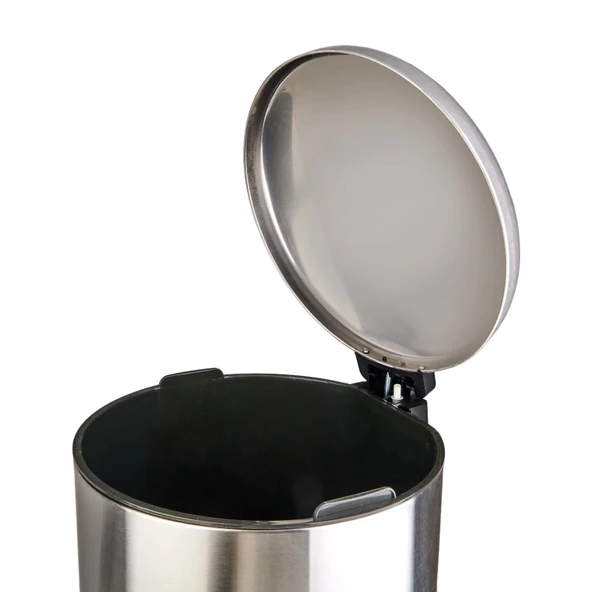 Bombe Kapaklı Çelik Çöp Kovası - Inox - 30 lt - Resim 3