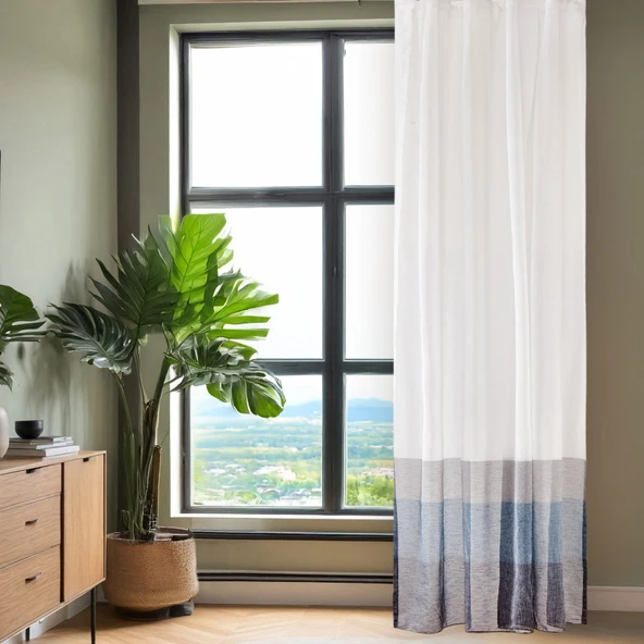 Soft Mavi Yoğunluklu Fon Perde - Renkli / Mavi - 140x270 cm ürün görseli