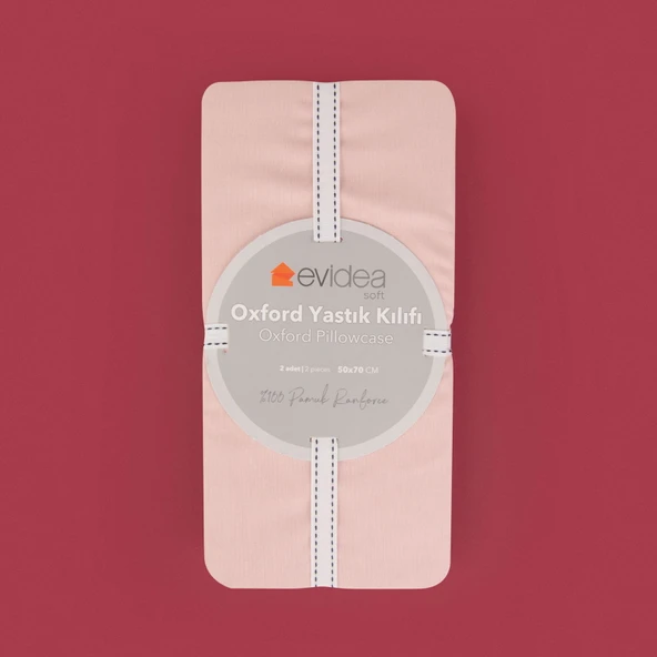Soft Basic Oxford 2'li Yastık Kılıfı - Gülkurusu - 50x70 cm ürün görseli 1