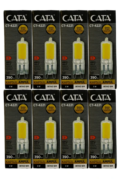 Cata CT-4221 5W 6400K (Beyaz) G9 Duylu Kapsül Led Ampul (8 Adet)