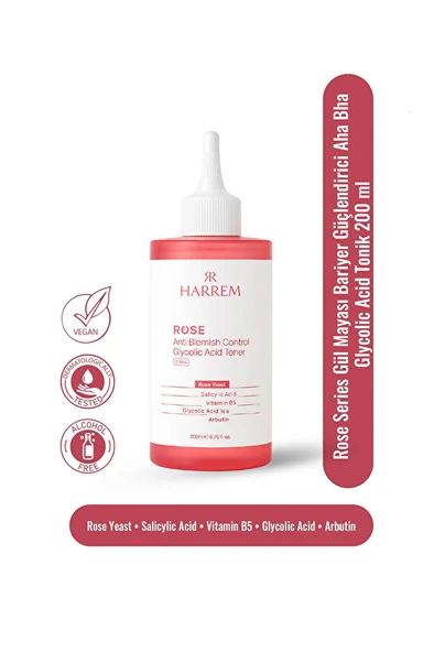 Rose Series Gül Mayası Bariyer Güçlendirici Aha Bha Glycolic Acid Tonik 200 ML ürün görseli