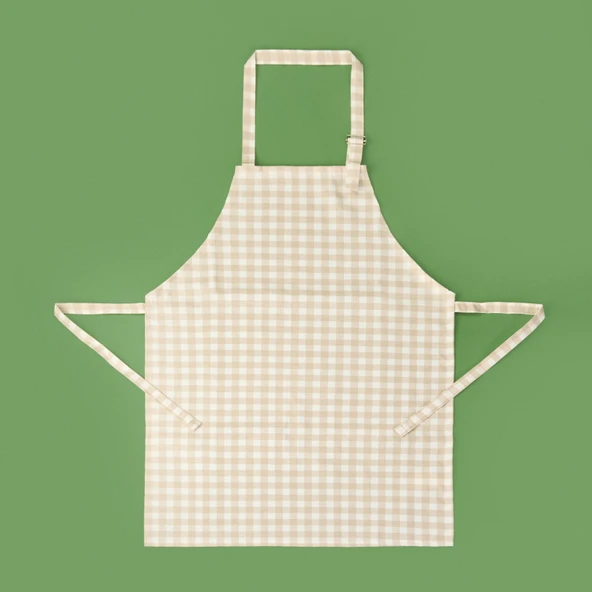 Soft Pötikareli Mutfak Önlüğü - Ekru / Bej - 63x72 cm ürün görseli