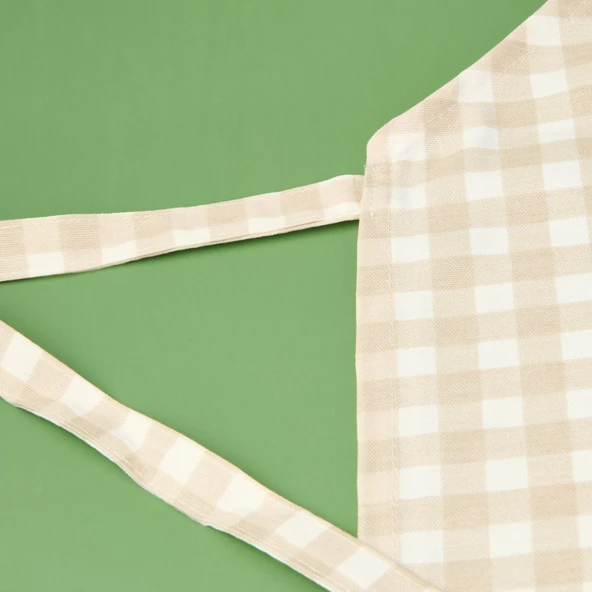 Soft Pötikareli Mutfak Önlüğü - Ekru / Bej - 63x72 cm - Resim 3