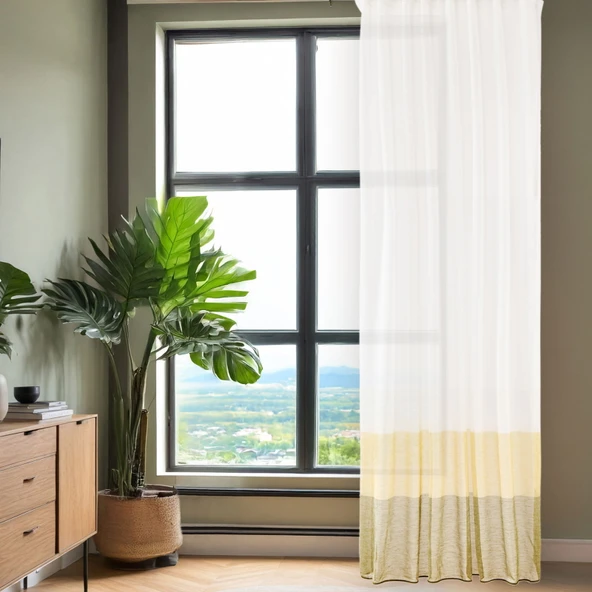 Soft Bej Yoğunluklu Fon Perde - Renkli / Bej - 140x270 cm ürün görseli