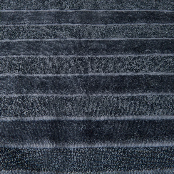 Soft Kadife Banyo Havlusu - Antrasit - 70x140 cm - Resim 3