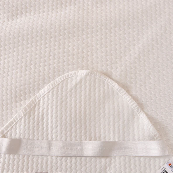 Soft Minik Kapitoneli Tek Kişilik Sıvı Geçirmez Lastikli Alez - Beyaz - 120x200 cm - Resim 3