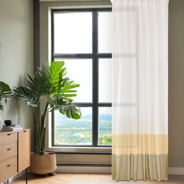 Soft Sarı Yoğunluklu Fon Perde - Renkli / Sarı - 140x270 cm ürün görseli