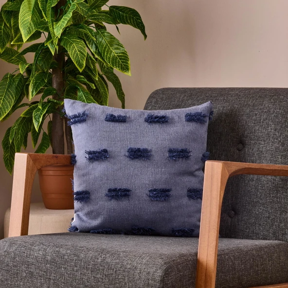 Soft Rosy Kırlent - Mavi- 45x45 cm ürün görseli