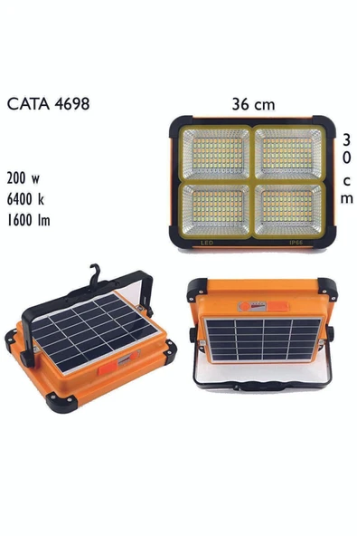 Cata Ct 4698 Taşınabilir Şarjlı Solar Projektör - 1