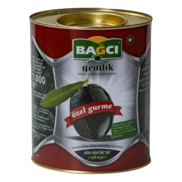 Bağcı Gemlik Özel Gurme Siyah Zeytin Teneke 1 Kg