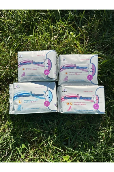Airiz Tiens Airiz Hijyenik Kadın Pedi 1 Paket 30'lu Günlük 1 Paket 8'li Gece 2 Paket 10'lu Gündüz ürün görseli
