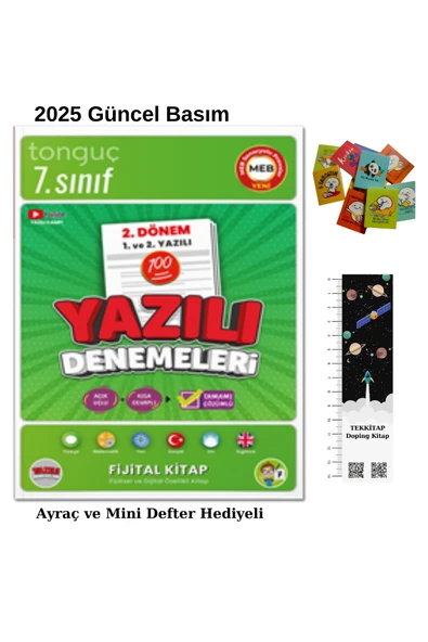 Tonguç Yayınları Tonguç 7. Sınıf 2. Dönem Yazılı DENEMELERİ 2025 (UZAY Ayraç-MİNİ Defter) ürün görseli 1