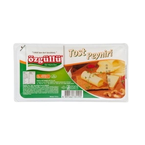 Özgüllü Özgüllü Tam Yağlı Tost Peyniri 400gr