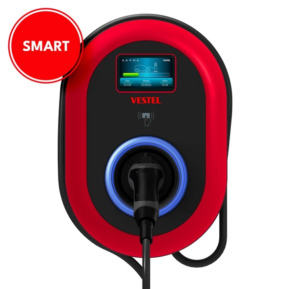 Vestel Elektrikli Araç Şarj İstasyonu EVC04 Smart 22kW Kablolu ürün görseli