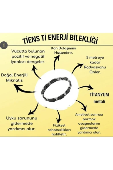 Tiens Ürünleri Tiens Özel Tasarım Titanyum Enerji Bilekliği - Resim 2