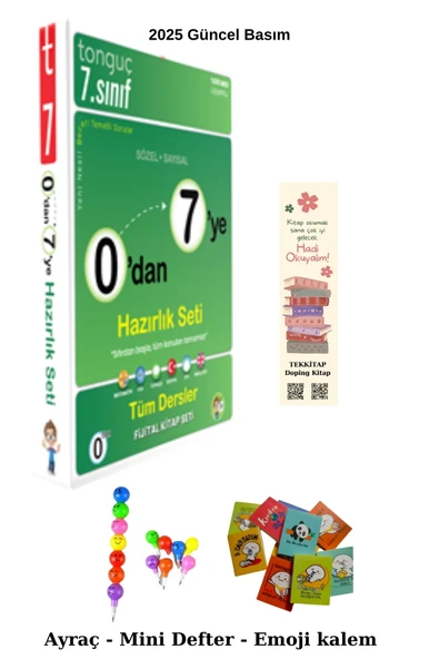 Tonguç Yayınları Tonguç 0'dan 7'e Konu Anlatımlı Soru Bankası (Emoji Kalem+Mini Defter+Ayraç) - Resim 5