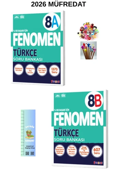 Fenomen Yayıncılık Fenomen 8. Sınıf TÜRÇE (A+B) SB. SETİ (2 KİTAP) (TIRTIL A+EMOJİ K+KALEM B)2026 ürün görseli 1