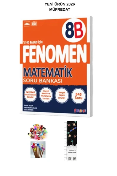 Fenomen Yayıncılık Fenomen 8. Sınıf B Matematik Soru Bankası 2026 MÜFREDAT (UZAY A.+KALEM B)YENİ ÜRÜN