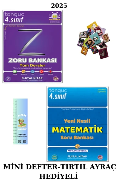 Tonguç Yayınları Tonguç 4. Sınıf  Zoru Bankası TD. + YENİ NESİL MATEMATİK SB.İ (2kitap)(Mini D.+Tırtıl Ayraç)GÜNCEL - Resim 2