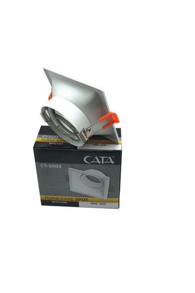 Cata Ct-5003 Puma Kare Spot Beyaz Çerçeve Kasa 5 Adet Ampulsüz - 4