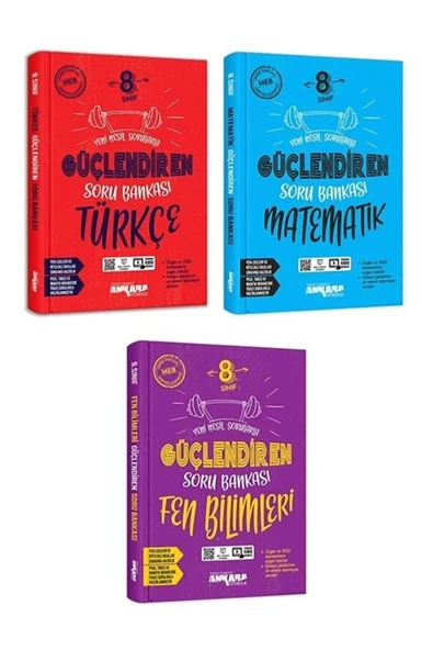 kitabın başkenti ankara yayıncılık 8. Sınıf Güçlendiren Soru Bankası Türkçe Matematik Fen Bilimleri Set (3 KİTAP) ürün görseli 1