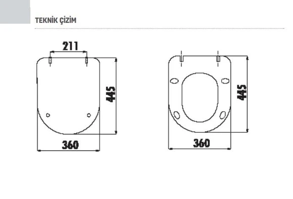 Creavit Terra Asma Klozet (TP325.SM) Mat Siyah + Duck Yavaş Kapanan Kapak Mat Siyah 2'li Set - Resim 6