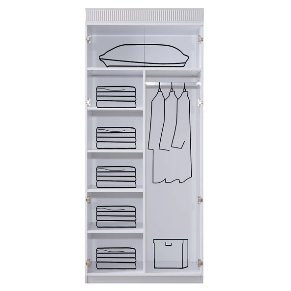 Flora Çocuk Odası Takımı, Flora Yavrulu Karyola, Vira 4 Kapaklı Dolap, Şifonyer, Kitaplık - Gri - 7